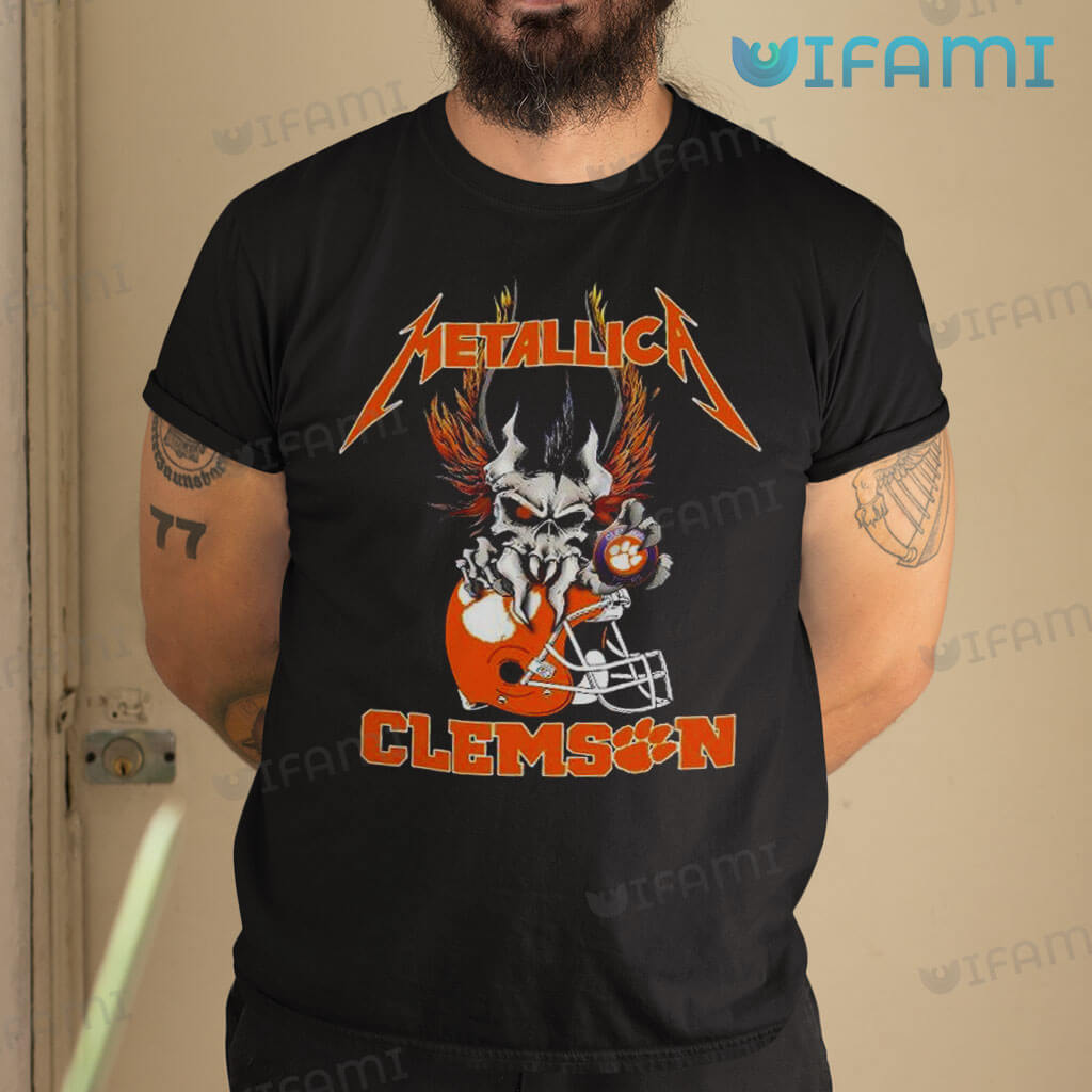 Original Clemson Tigers Skull Metallica  Shirt Clemson Gift