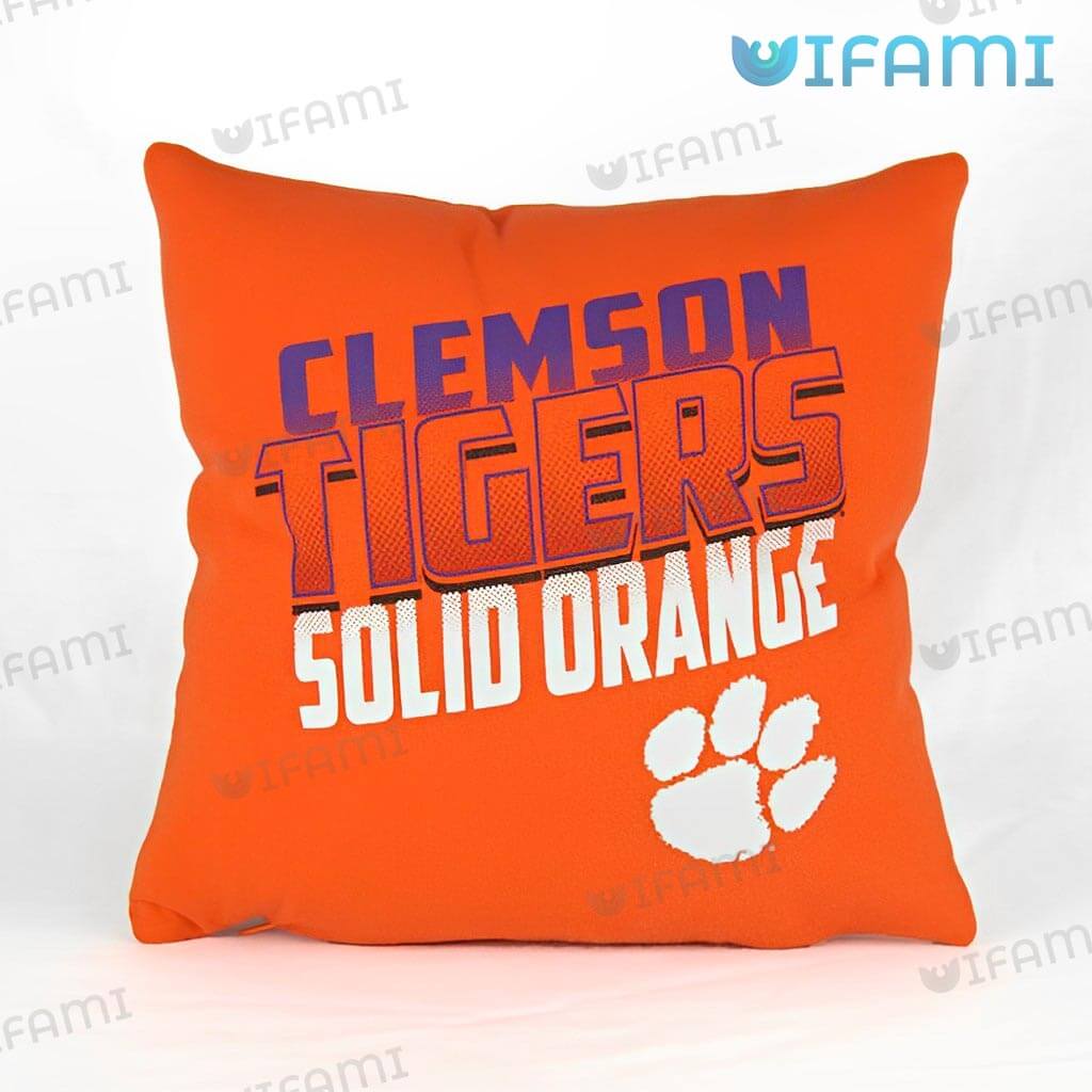 Cute Clemson Tigers Solid Orange Pillow Clemson Gift