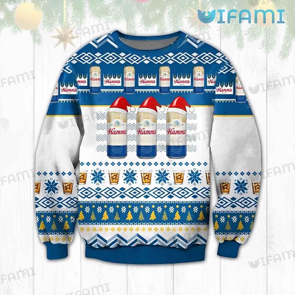 Hamms Beer Ugly Sweater Santa Hat Hamms Christmas Gift For Beer Lovers