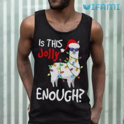 Is This Jolly Enough Llama Shirt Christmas Tank Top