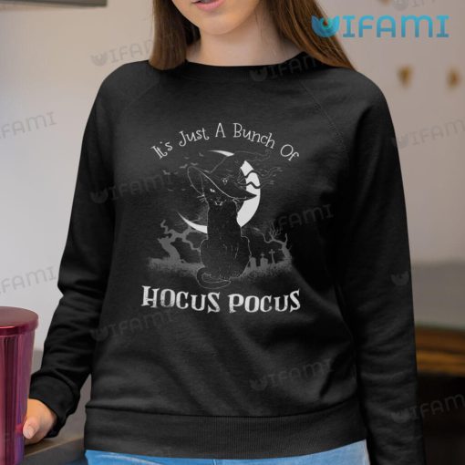 It’s Just A Bunch Of Hocus Pocus Cemetery Black Cat Shirt Halloween Gift