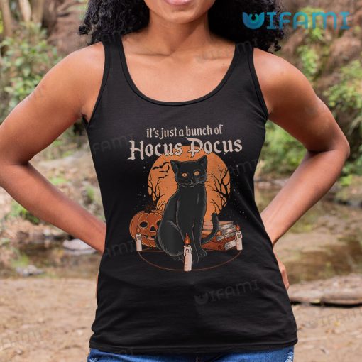 Its Just A Bunch Of Hocus Pocus Pumpkin Black Cat Shirt Halloween Gift
