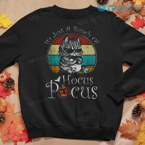 It’s Just A Bunch Of Hocus Pocus Cute Cat Vintage Shirt Horror Halloween Gift
