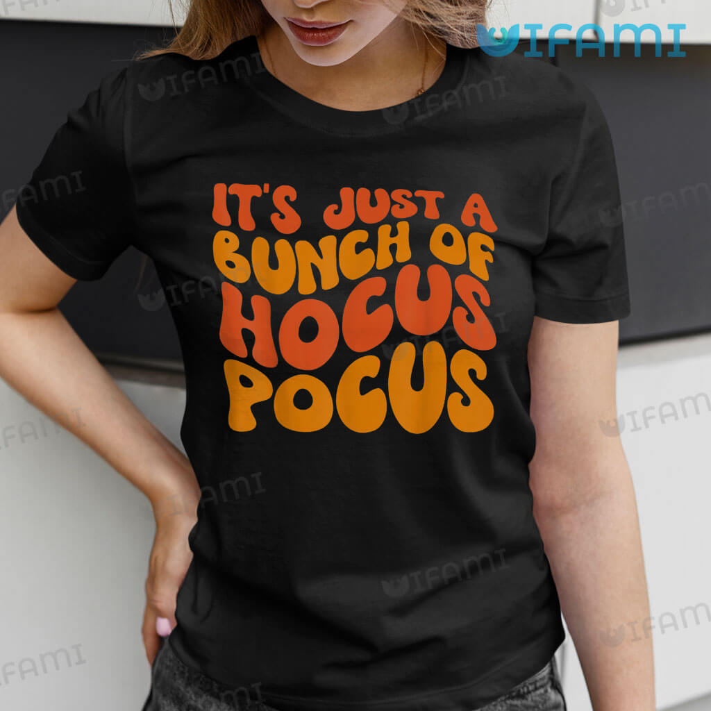 Its Just a Bunch of Hocus Pocus Retro Wavy Shirt Halloween Gift