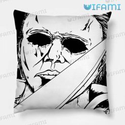 Michael Myers Black And White Pillow Halloween Scary Movie Gift