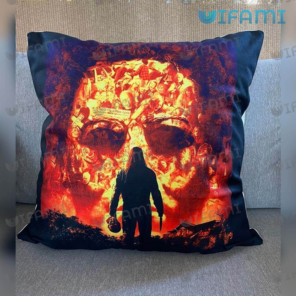Michael Myers Fire Face Horror Movie Characters Pillow