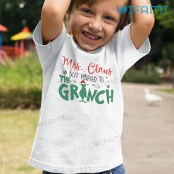 Mrs Claus But Married To The Grinch Snowflakes Shirt Christmas Kid Tshirt