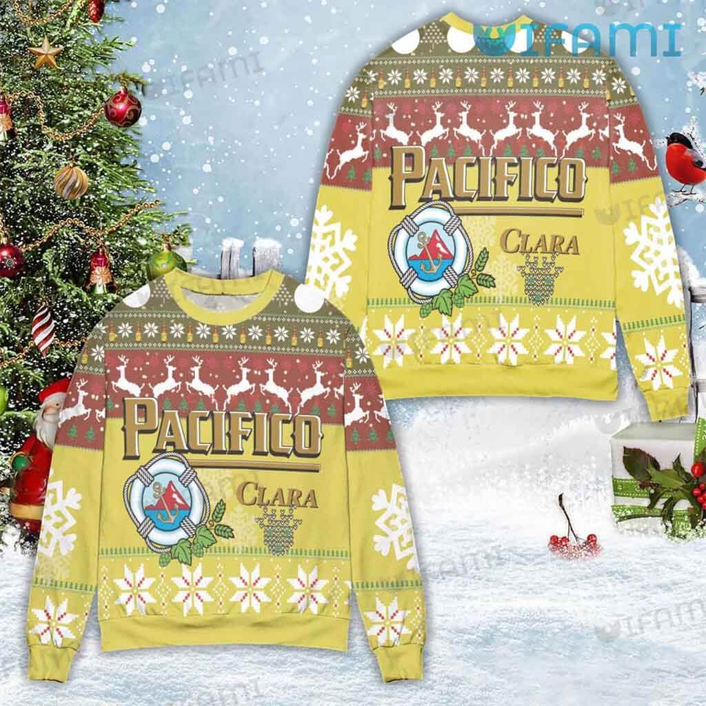 Cute Pacifico Beer Ugly Sweater Anchor Logo Gift For Beer Lovers