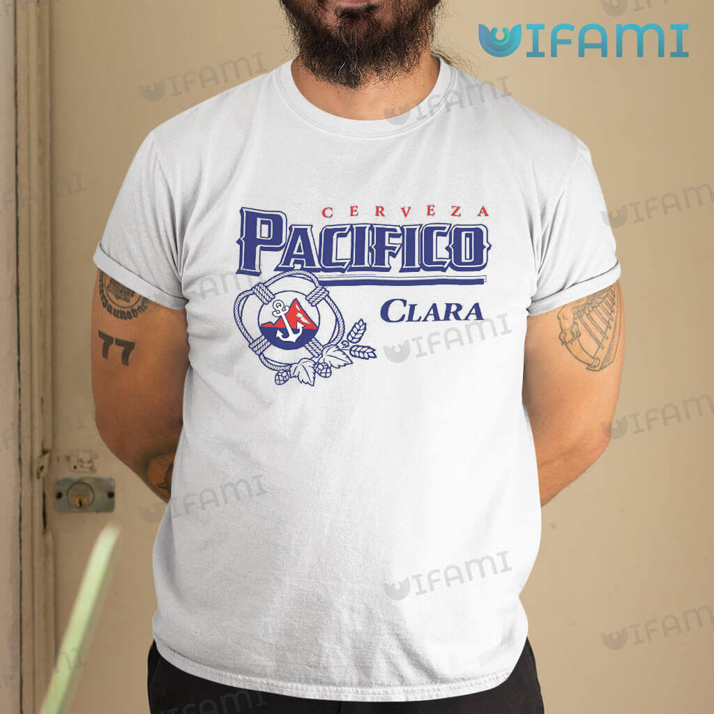 White Pacifico Clara Beer Anchor Logo Shirt Gift For Beer Lovers