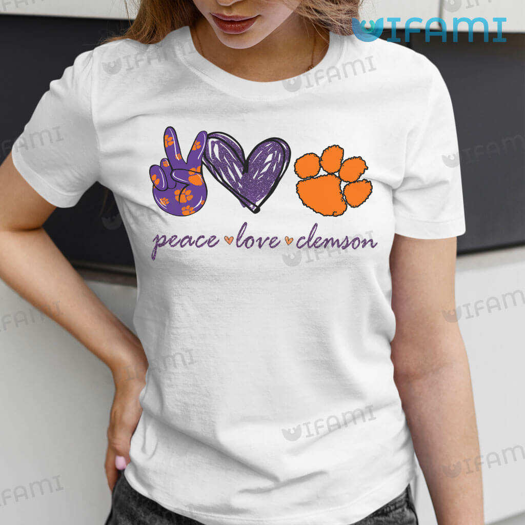 Adorable Peace Love Clemson Tigers Shirt