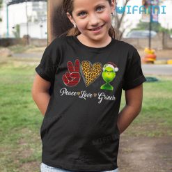 Peace Love Grinch Shirt Cool Face Christmas Kid Tshirt