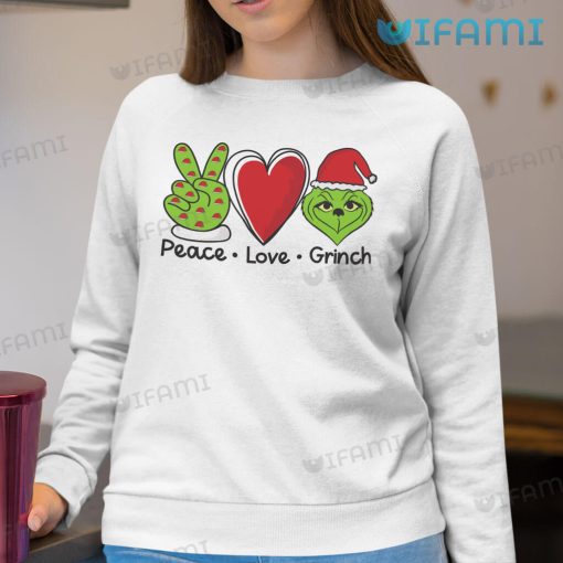 Peace Love Grinch Shirt Funny Grinch Face Christmas Gift