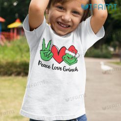 Peace Love Grinch Shirt Grinch Hand Christmas Kid Tshirt