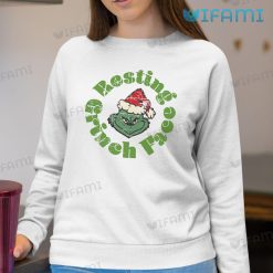 Resting Grinch Face Shirt Santa Hat Christmas Sweatshirt