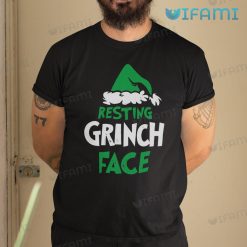 Resting Grinch Face Shirt Green Santa Hat Christmas Gift