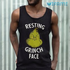 Resting Grinch Face Shirt Simple Christmas Tank Top