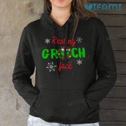 Resting Grinch Face Shirt Snowflakes Christmas Gift