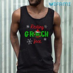Resting Grinch Face Shirt Snowflakes Christmas Tank Top