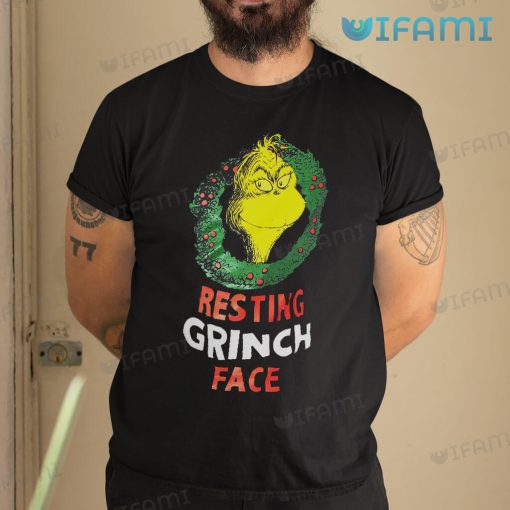 Resting Grinch Face Shirt Wreath Christmas Gift
