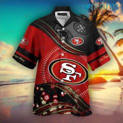 49ers Button Up Shirt Logo Football Helmet 49ers Hawaii Shirt Present For Niners Fans