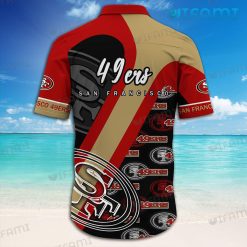49ers Button Up Shirt Red And Black 49ers Hawaii Shirt Present Niners Fans