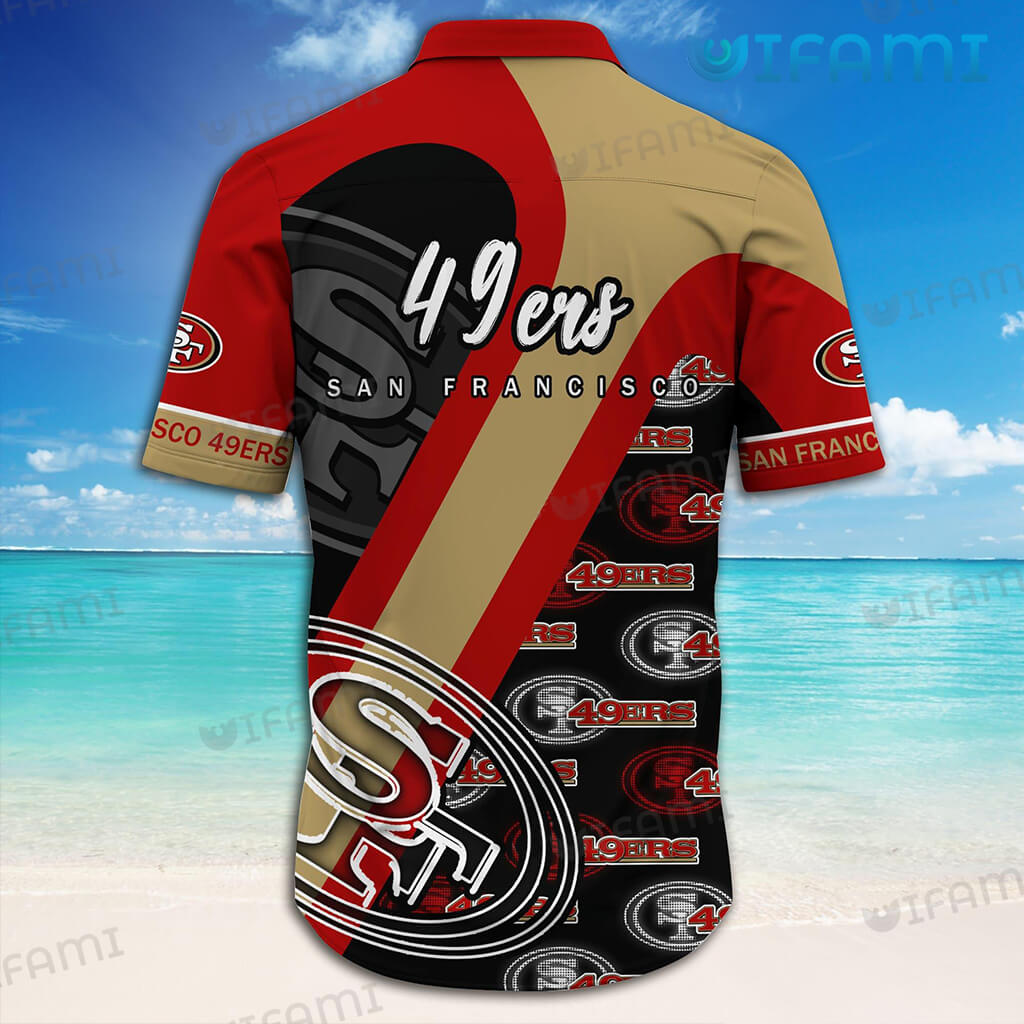 49ers Button Up Shirt Red And Black 49ers Hawaii Shirt Gift For Niners Fans