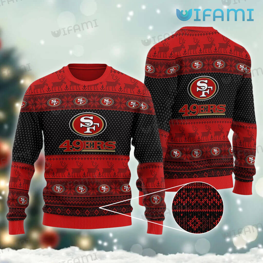 Unique 49ers Christmas  Dot Pattern San Francisco Sweater 49ers Gift