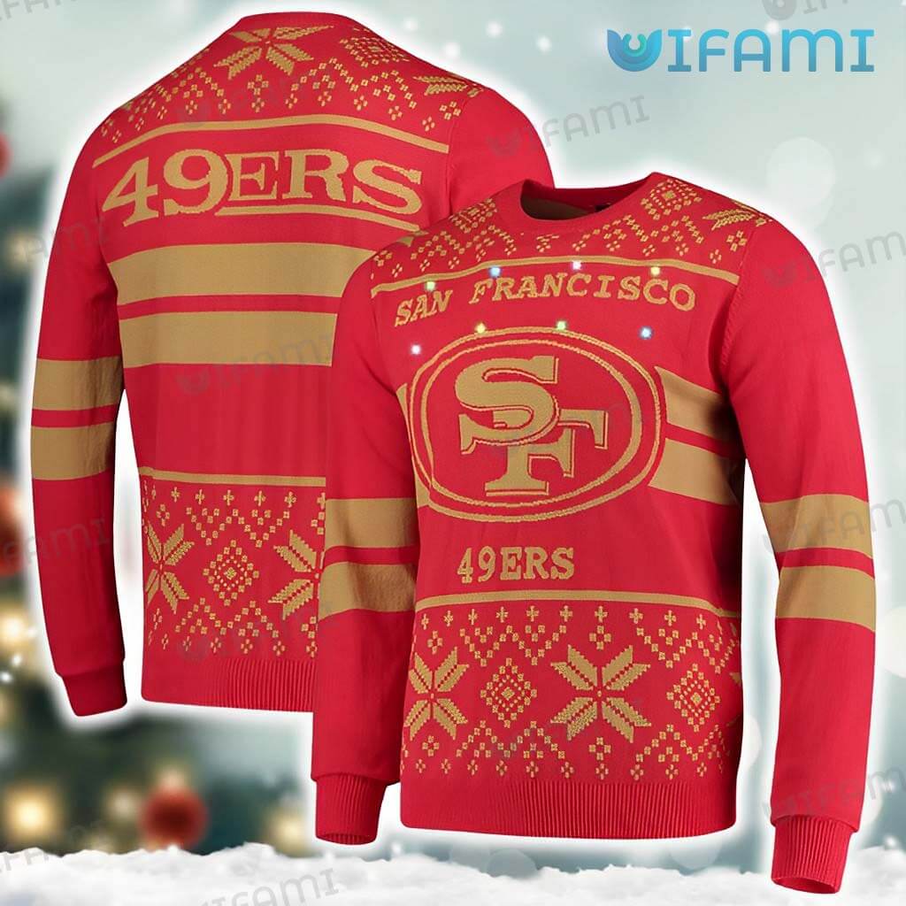 Vintage 49ers Christmas Red And Brown Sweater San Francisco 49ers Gift