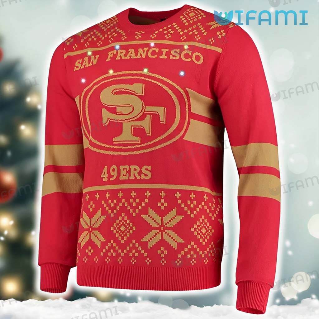 49ers Christmas Sweater Red And Brown San Francisco 49ers Gift