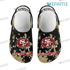 49ers Crocs Black And Brown Paint Splash San Francisco 49ers Gift