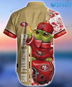 49ers Hawaiian Shirt Baby Yoda Football Helmet San Francisco 49ers Present Back
