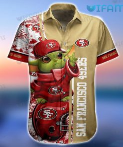 49ers Hawaiian Shirt Baby Yoda Football Helmet San Francisco 49ers Present Front