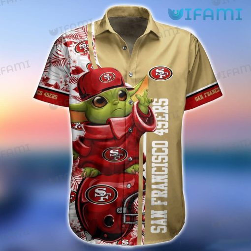 49ers Hawaiian Shirt Baby Yoda Football Helmet San Francisco 49ers Gift