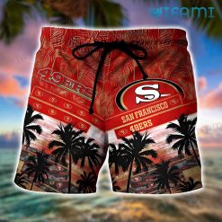 49ers Hawaiian Shirt Coconut Tree San Francisco 49ers Present Short Front