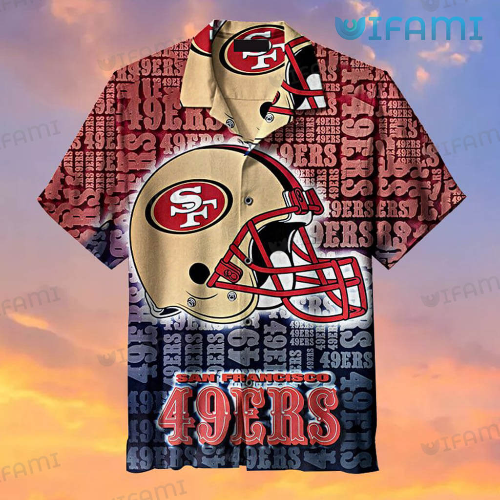 Unique  49ers Football Helmet Hawaiian Shirt San Francisco 49ers Gift