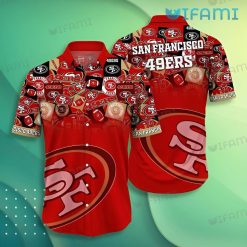 49ers Hawaiian Shirt Logo Pattern San Francisco 49ers Present