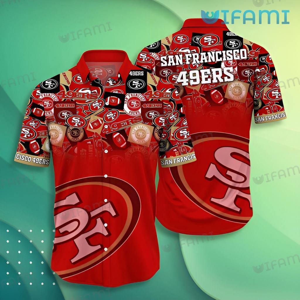 49ers Hawaiian Shirt Logo Pattern San Francisco 49ers Gift
