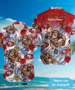 49ers Hawaiian Shirt Mascot Custom Name San Francisco 49ers Gift
