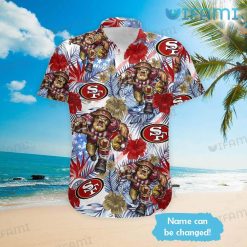 49ers Hawaiian Shirt Mascot Custom Name San Francisco 49ers Present Front