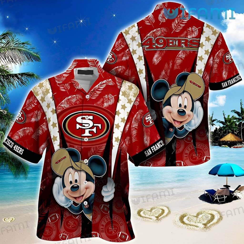 Cute 49ers Mickey Mouse Hawaiian Shirt San Francisco 49ers Gift