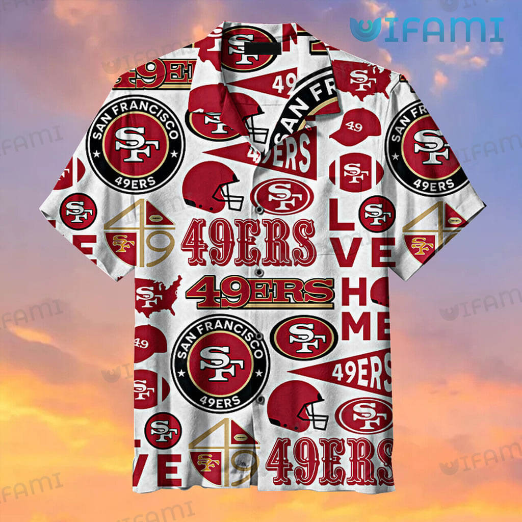 Perfect 49ers Hawaiian Shirt Multi Logos San Francisco 49ers Gift