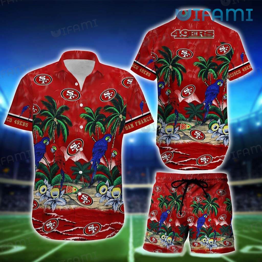 Colorful 49ers Parrots Hawaiian Shirt  San Francisco 49ers Gift