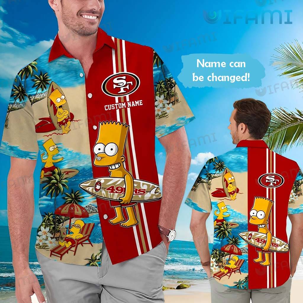 Cute Custom Name 49ers Hawaiian Shirt Simpsons San Francisco 49ers Gift