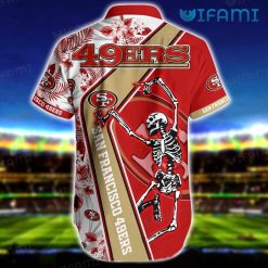 49ers Hawaiian Shirt Skeleton Dancing San Francisco 49ers Present Back