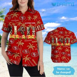 49ers Hawaiian Shirt Tribal Mascot San Francisco 49ers Present Model