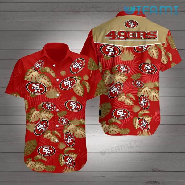 49ers Hawaiian Shirt Tropical Leaves San Francisco 49ers Gift
