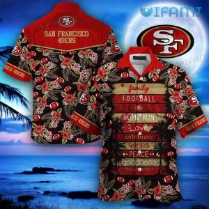 49ers Hawaiian Shirt Tropical Pattern San Francisco 49ers Gift
