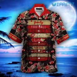 49ers Hawaiian Shirt Tropical Pattern San Francisco 49ers Present Front