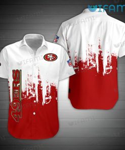 49ers Hawaiian Shirt White And Red San Francisco 49ers Gift