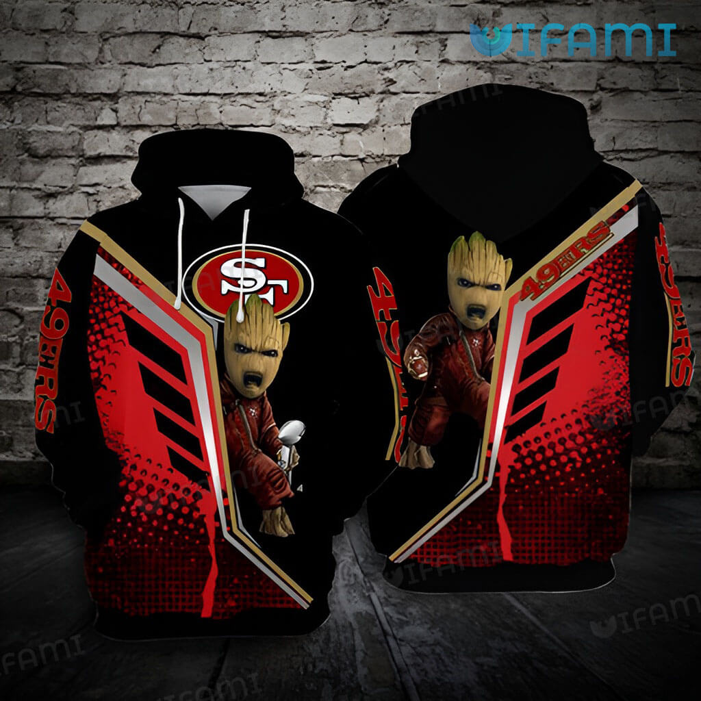 Original 49ers 3D Groot Super Bowl Trophy Hoodie San Francisco 49ers Gift